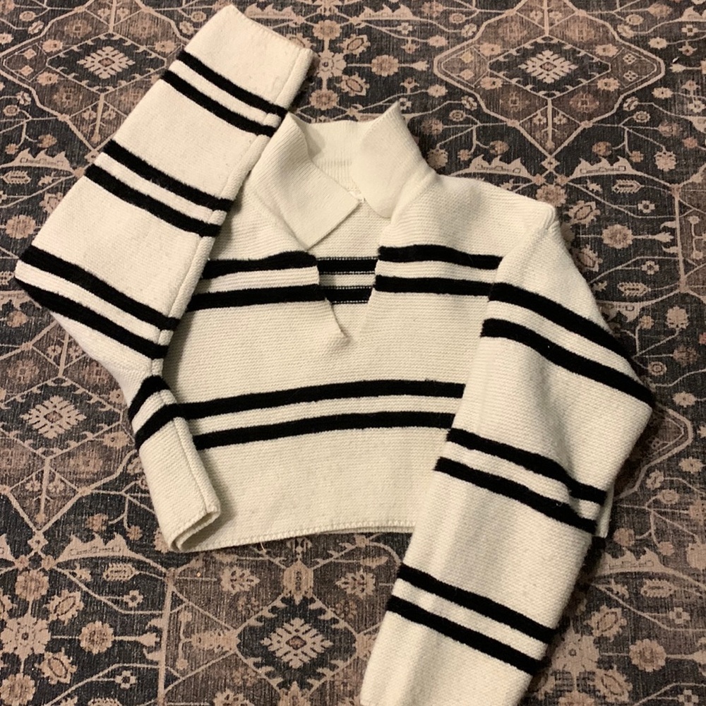 OAK + FORT striped cropped sweater